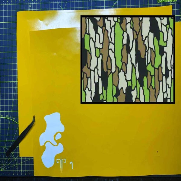 Tree Bark Camouflage Stencil Packs
