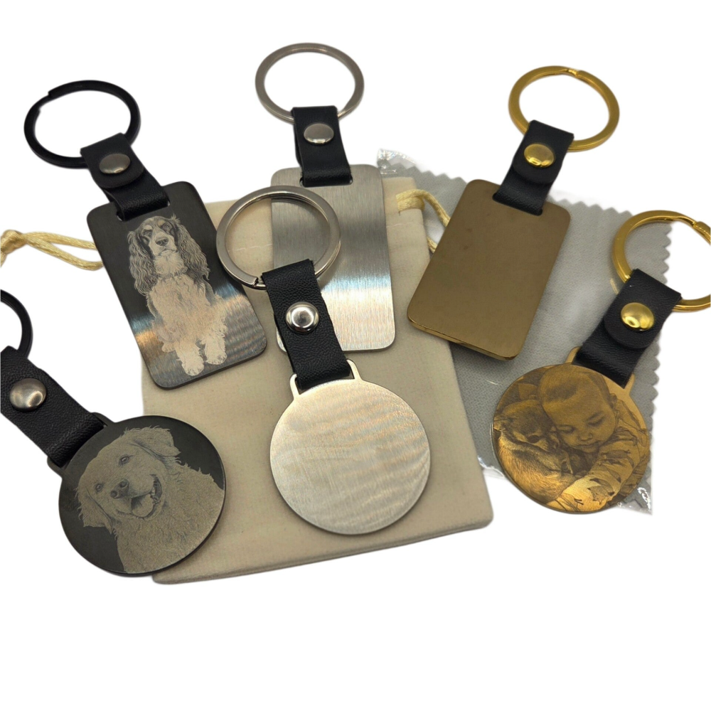 Schlüsselanhänger Edelstahl Foto Bild Gravur