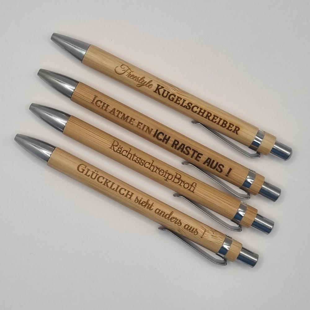 Bambus Kugelschreiber Stift m. Wunschgravur
