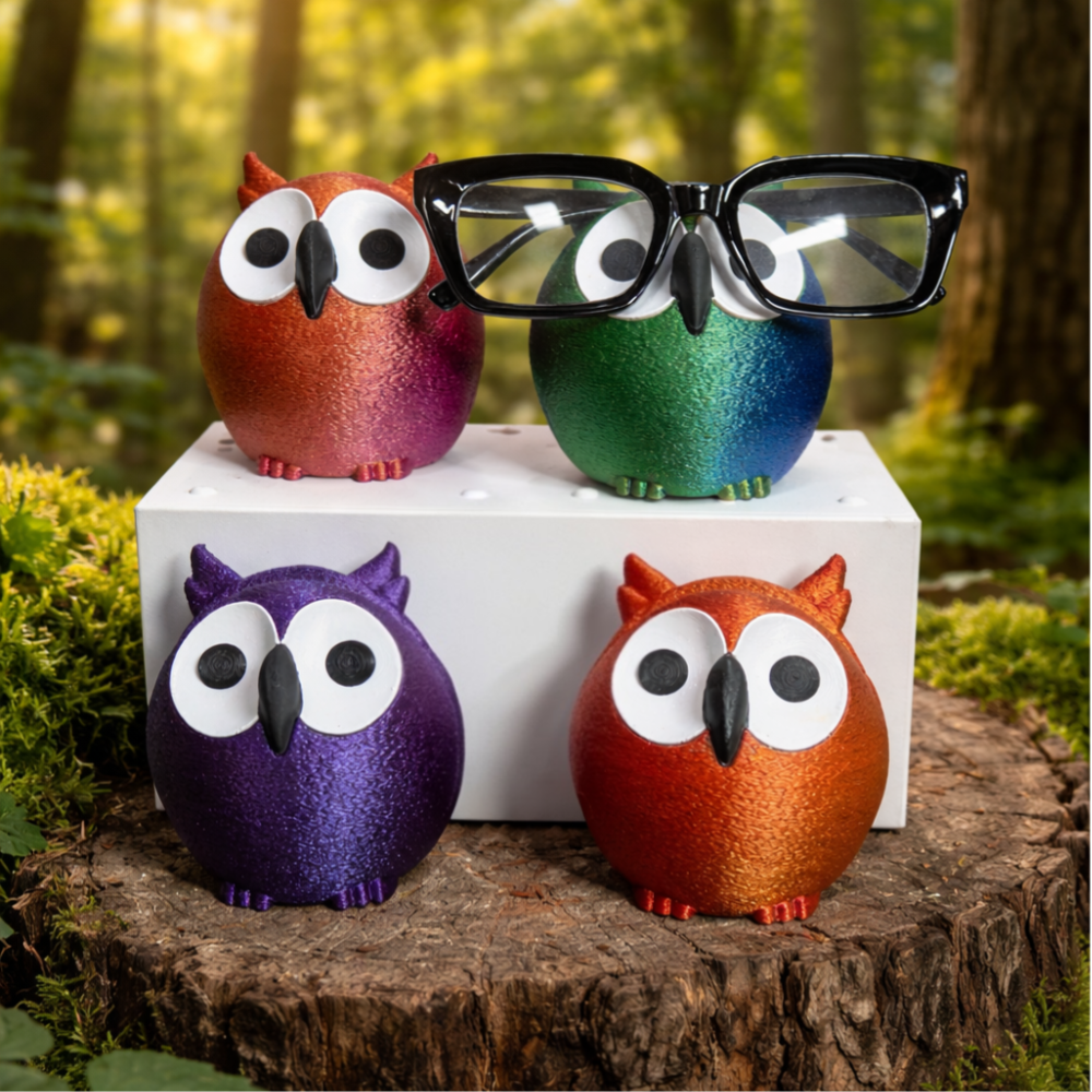Brillenhalter Eule Fluffy in bunten Farben