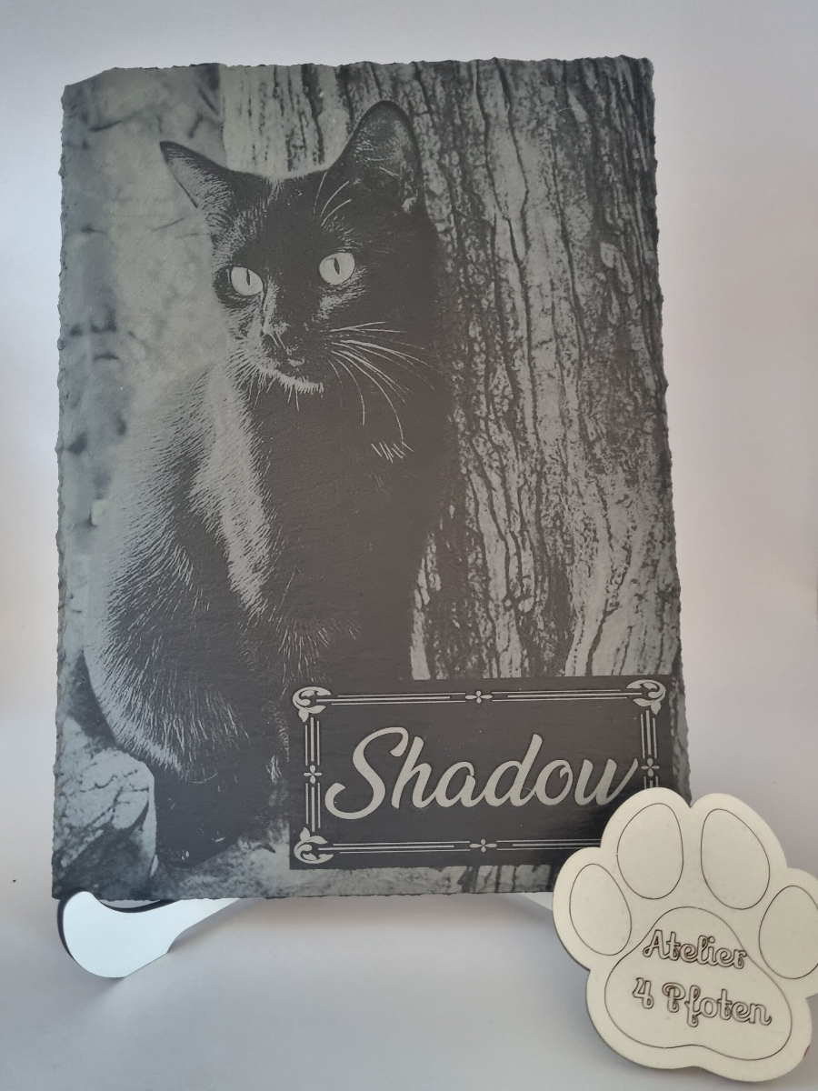 Schieferplatte 22 x 16 cm / mit Foto / Bild