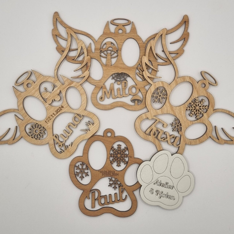 Shop Holz Pfoten Anhänger