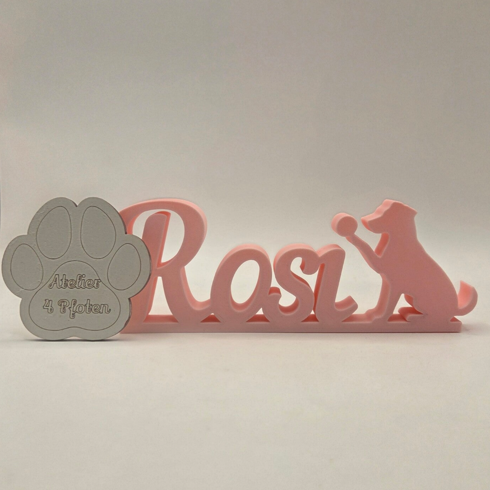 Personalisierter Namensaufsteller mit Tier-Silhouette 3D