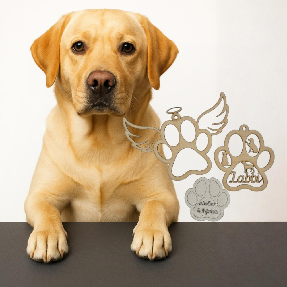 Labrador Holz Pfote Haustier Anhänger Hund mit Name
