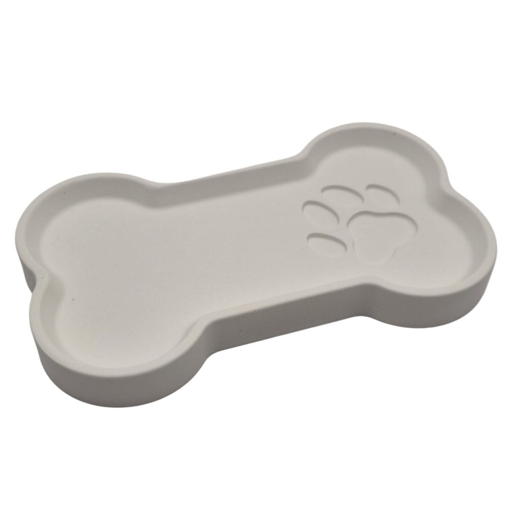 Tablett Knochen mit Pfote Keramik