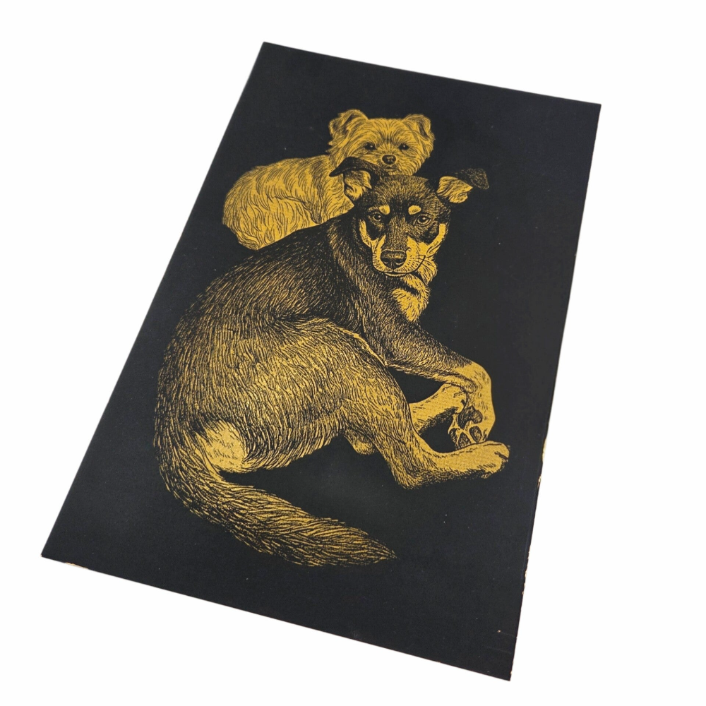 Haustier Gold Bildergravur auf Effektpapier