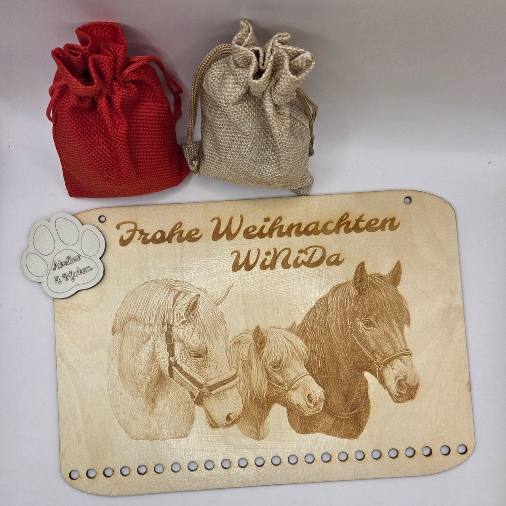 Adventskalender Birkenholz mit Foto Gravur – zum selberbefüllen