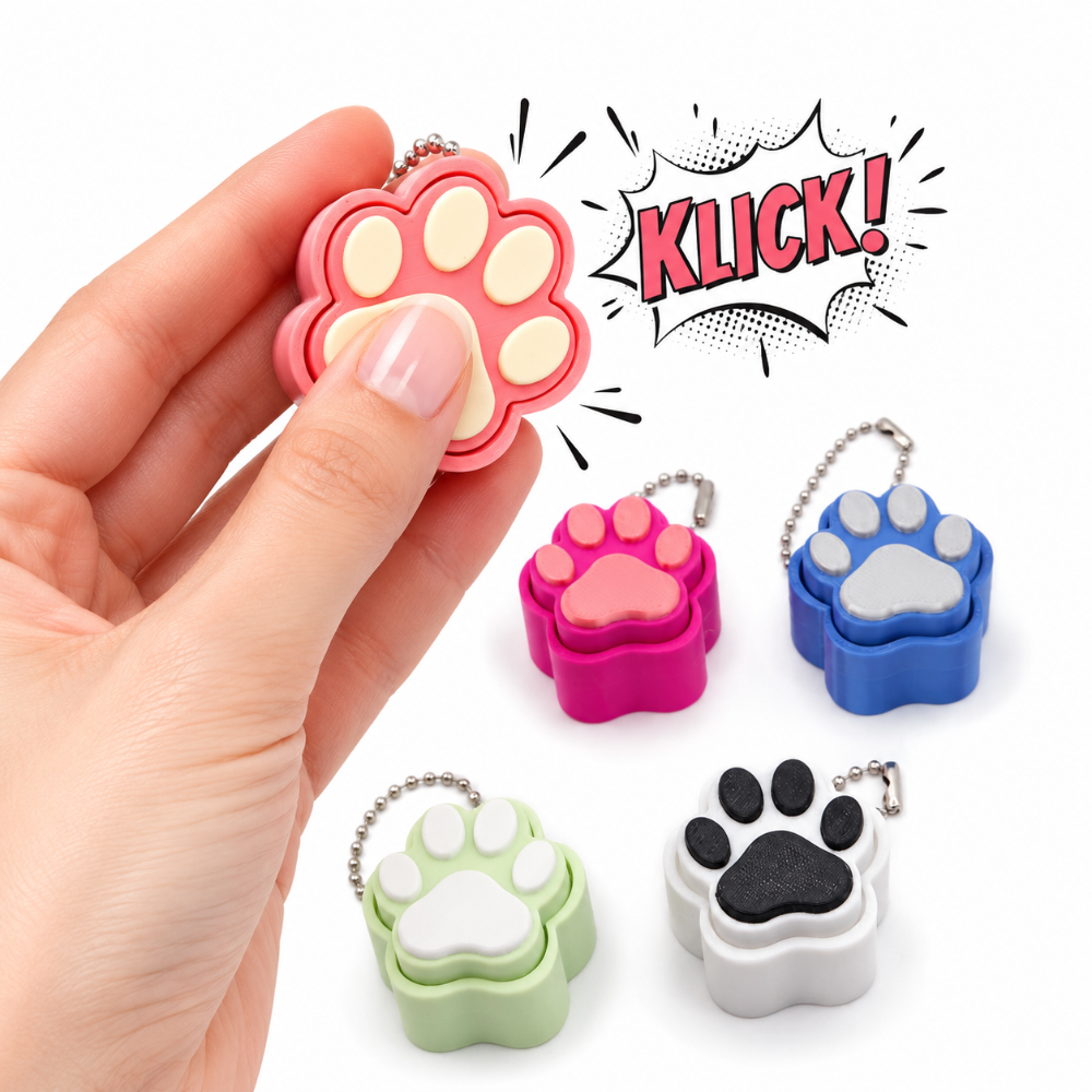 Pfoten Fidget Klicker Clicker Schlüsselanhänger – Anti-Stress & Trainingshilfe in niedlicher Pfotenform