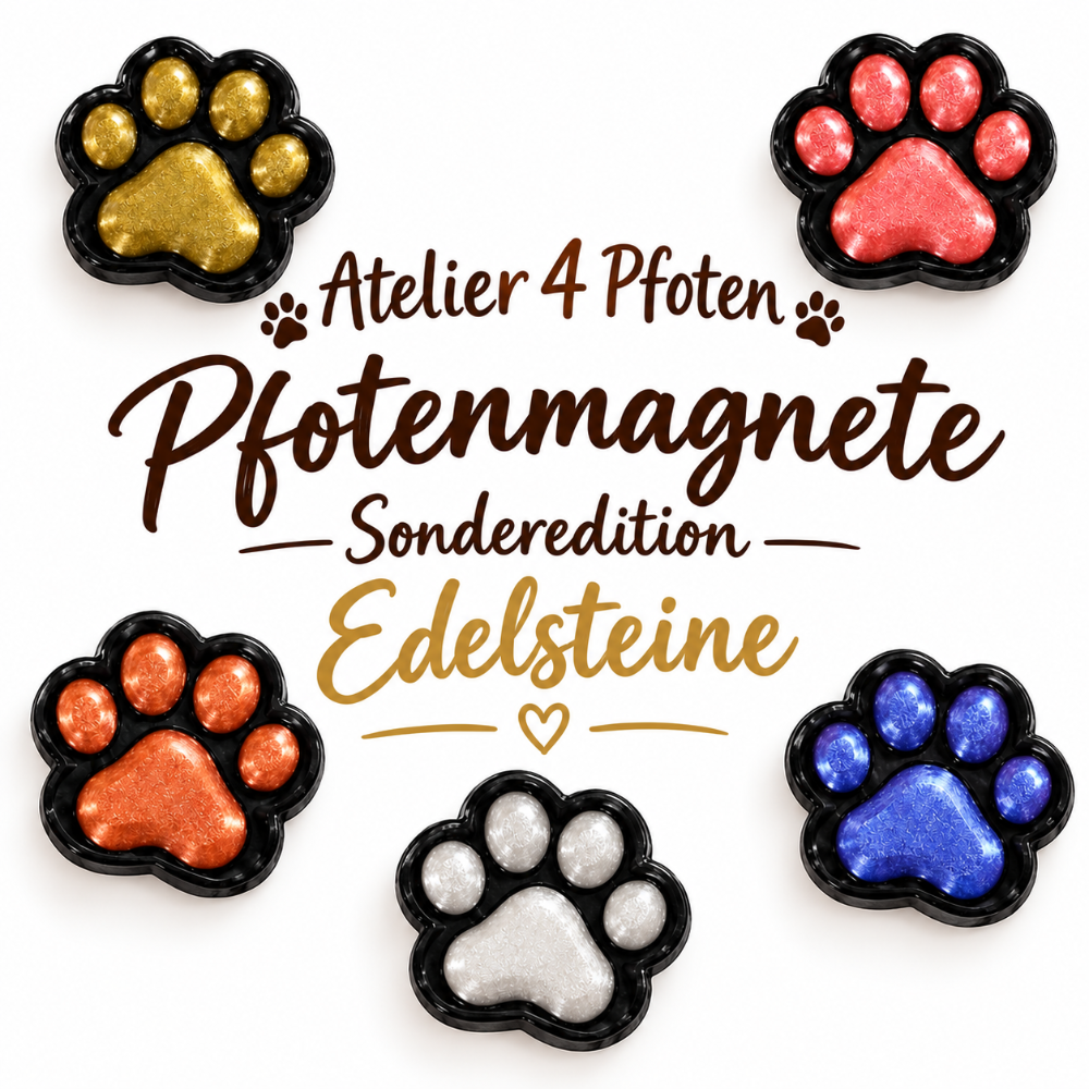 Edelsteinpfötchen – Pfotenmagnete im 5er- oder 10er-Set