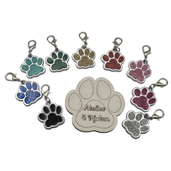 Hundemarke Haustier verschiedene Farben Glitzer m. Gravur