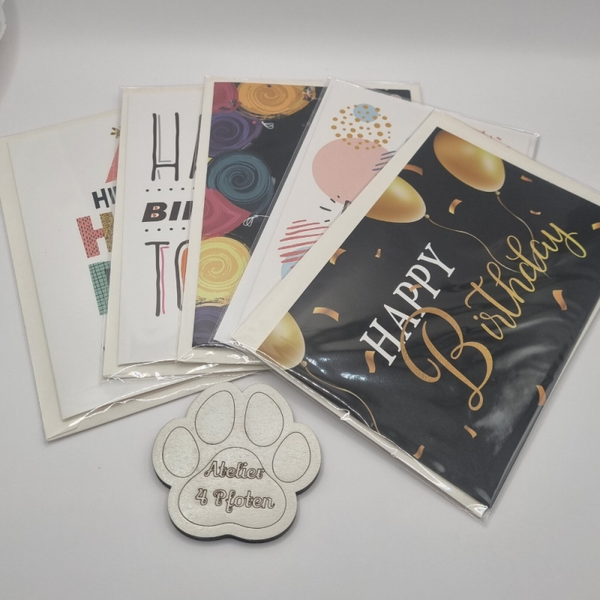 Trinkgeld / Karte mit Umschlag Happy Birthday / Floral Neutral