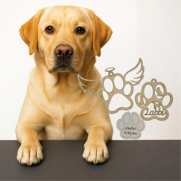 Labrador Holz Pfote Haustier Anhänger Hund mit Name