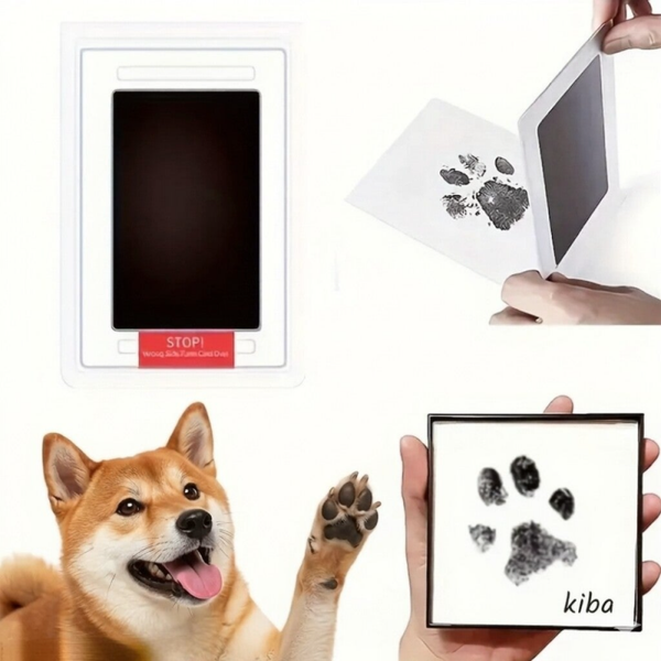 Pfotenabdruck-Set – Sauberer Abdruck ohne schmutzige Pfoten (schwarze Farbe)