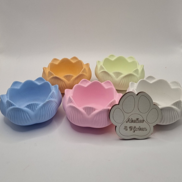 Teelichthalter Lotus Blume Keramik Handmade