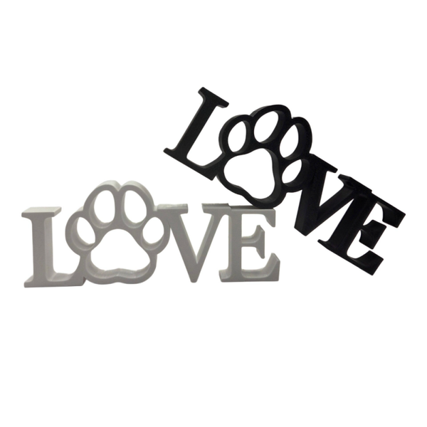 LOVE Aufsteller – Pfote statt O (mit oder ohne Flügel) 3D