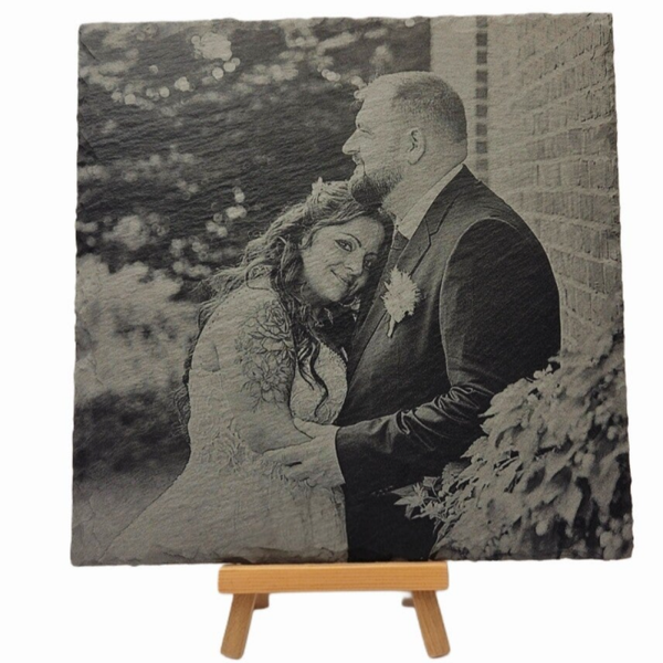 Schieferplatte 20 x 20 cm / mit Foto / Bild