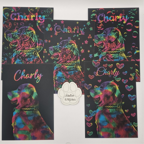 Regenbogen Bild Gravur verschiedene Stile