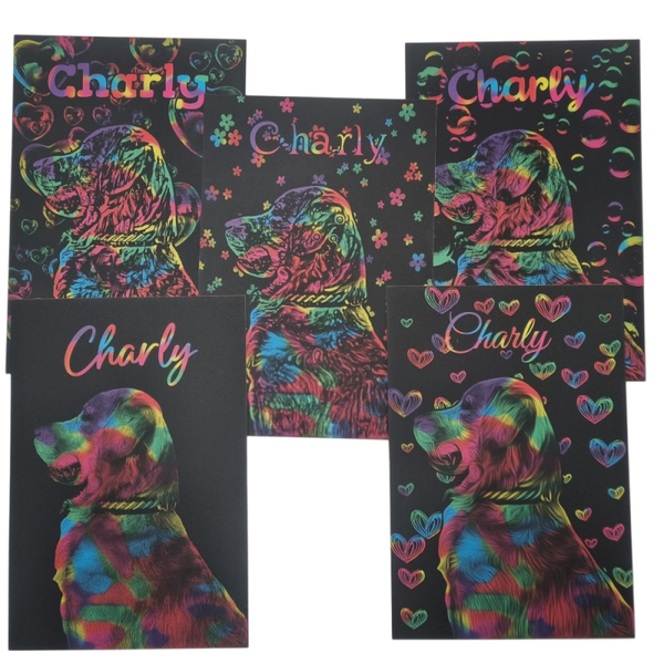 Regenbogen Bild Gravur verschiedene Stile