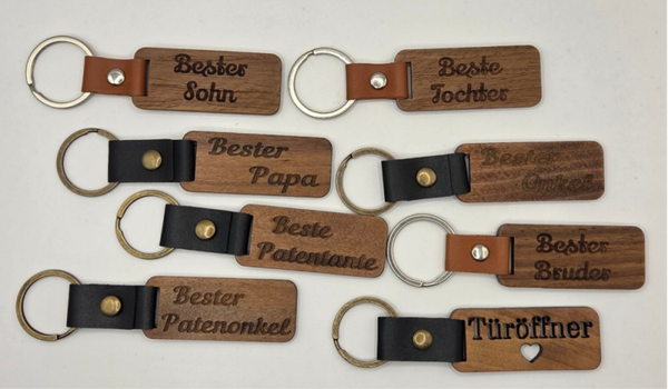 Schlüsselanhänger Holz Bester Papa / Sohn / Patenonkel usw