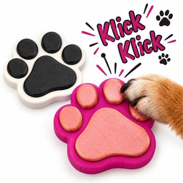 Große XL Klicker Pfote Fidget Clicker - Für Hundetraining und Beschäftigung