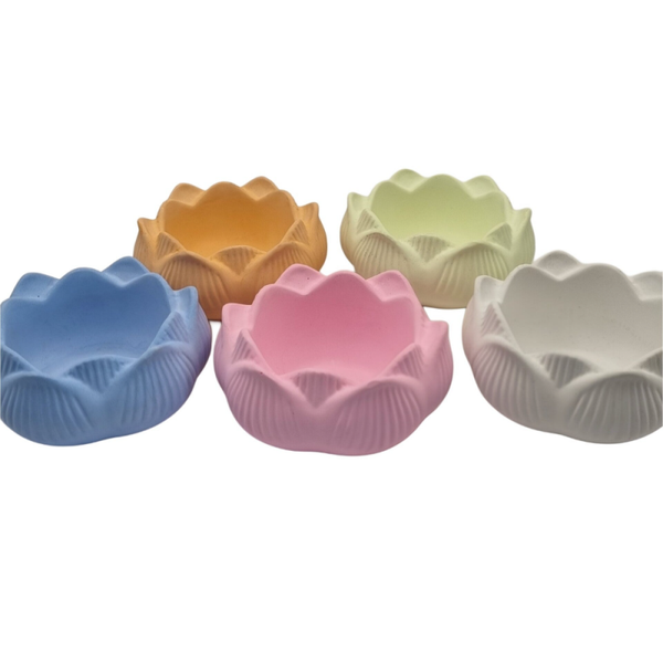 Teelichthalter Lotus Blume Keramik Handmade