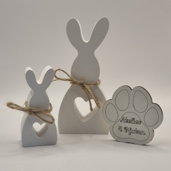 Osterhase m. Herz Keramik Dekoration