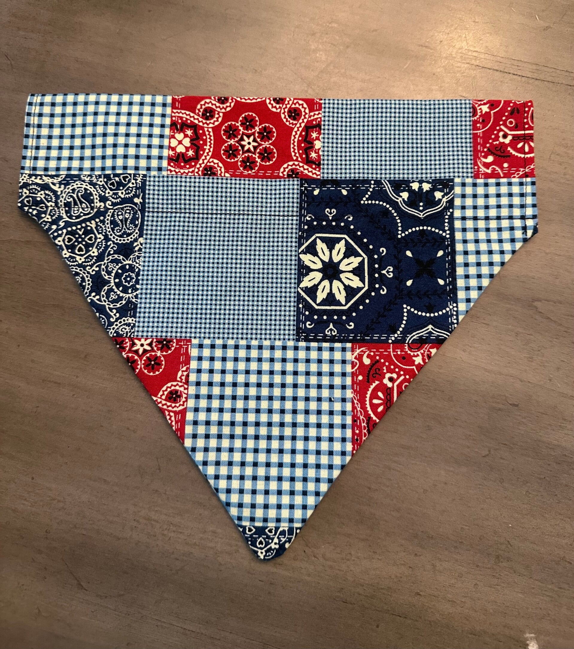 Patchwork Over the Collar Dog Bandana