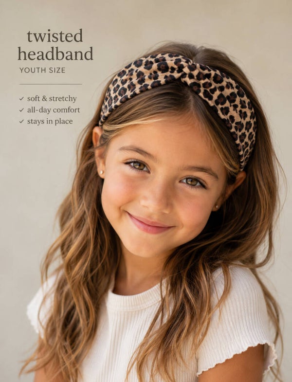Leopard twisted headband