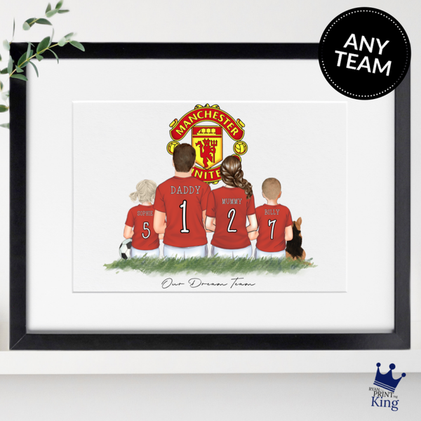 Football club illustration print Any club