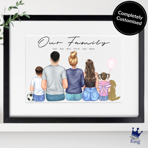 Family custom personalised illustration art print