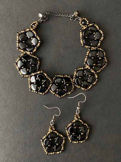 Ankara set zwart - goud