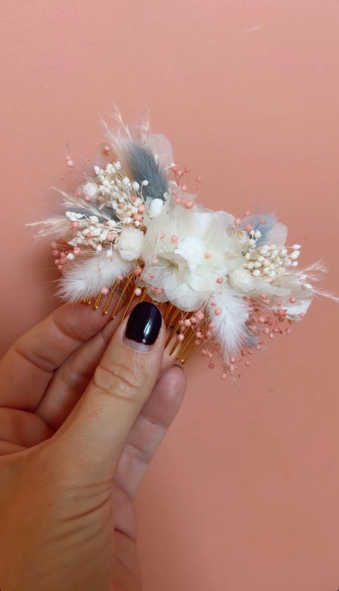 Accessoire mariage fleurs séchées sur mesure