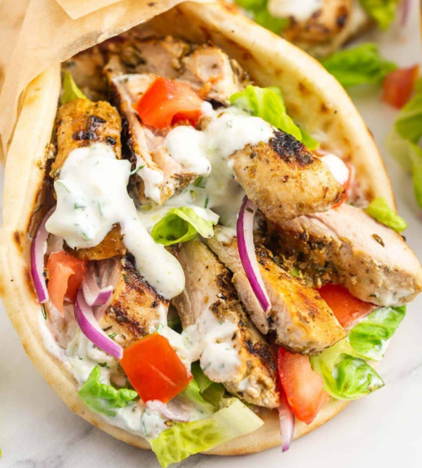 Chicken gyro wrap