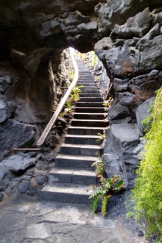 Treppen zur Ausstellung der Cesar Manrique Stiftung auf Lanzarote
