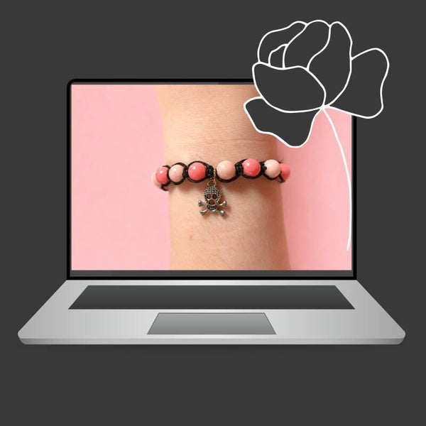 Verstelbaar Knoop Armbandje met Schedel Bedel