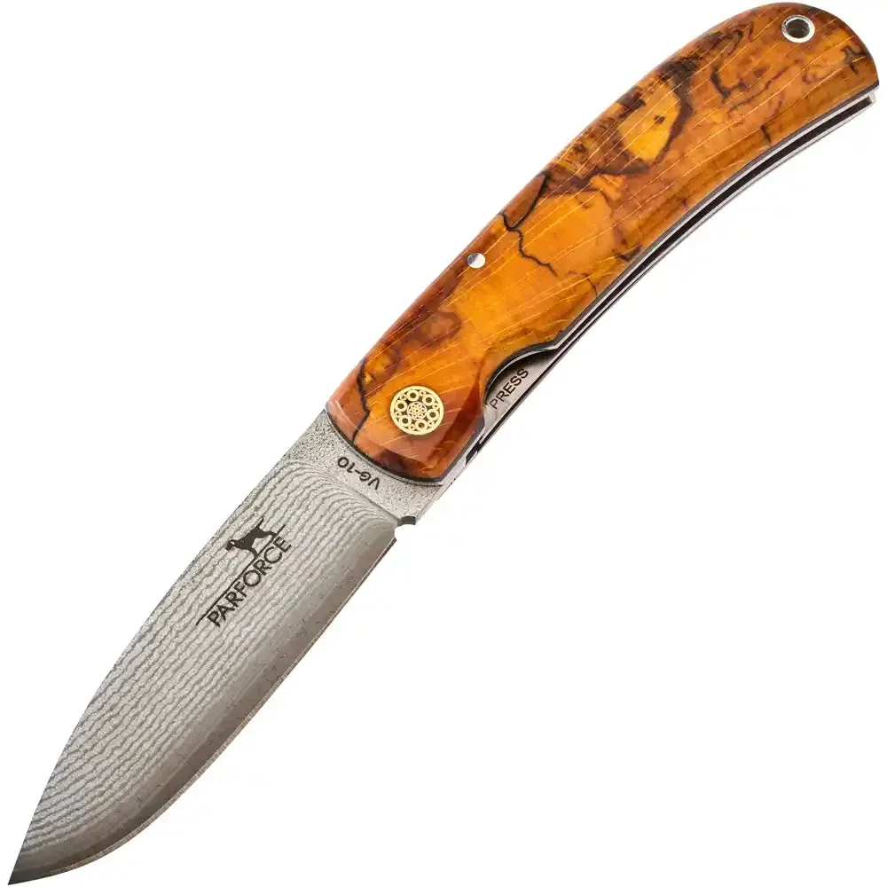 Parforce Klappmesser Damast Nussbaum