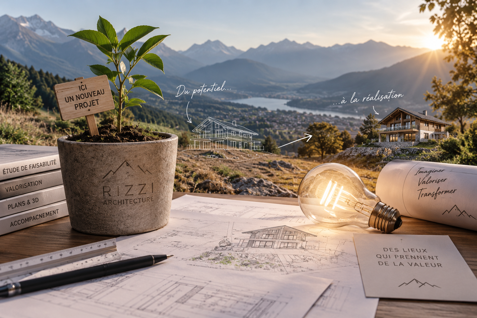 RIZZI Architecture – conception, rénovation, extension et architecture intérieure de maisons, chalets, appartements et bâtiments professionnels, du traditionnel au contemporain, en Savoie, Haute-Savoie et Hautes-Alpes : Tarentaise, Maurienne, Beaufortain,