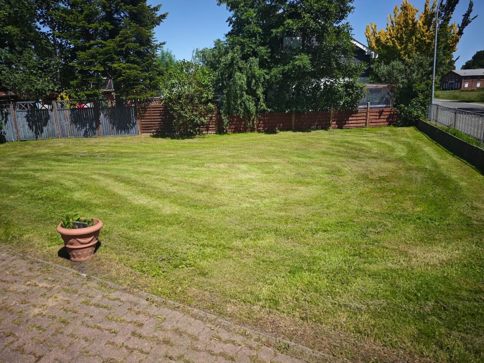 Gepflegte Rasenfläche in einem Privatgarten