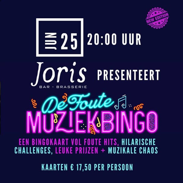 Foute MuziekBingo 25 juni 20:00 uur Bar Joris IJsselstein