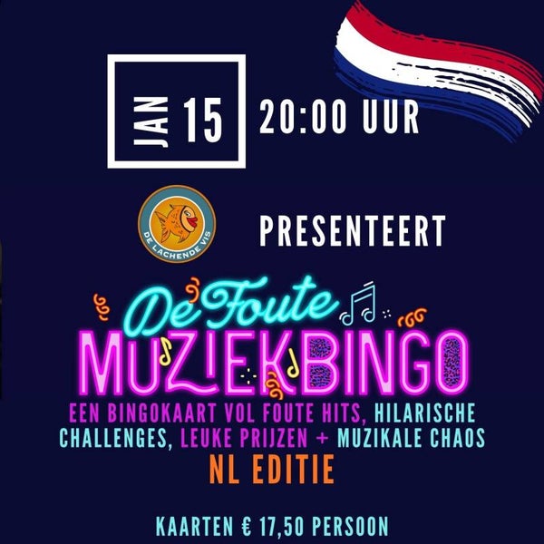 Foute MuziekBingo 15 januari 20:00 uur De Lachende Vis 's Hertogenbosch NL Editie