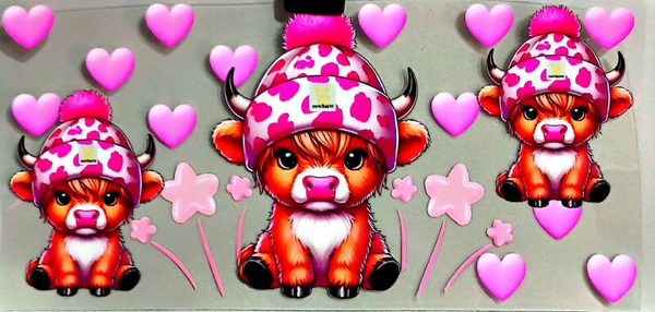 HIGHLAND COW W/HEARTS8