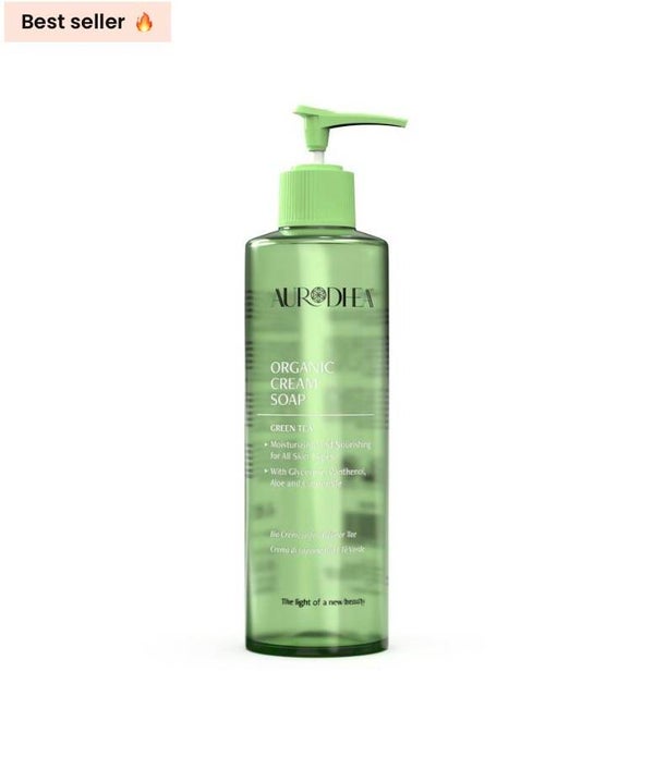 Cremeseife grüner Tee 260 mL | Angereichert mit Kamille, Vitamin E, Panthenol & Aloe Vera