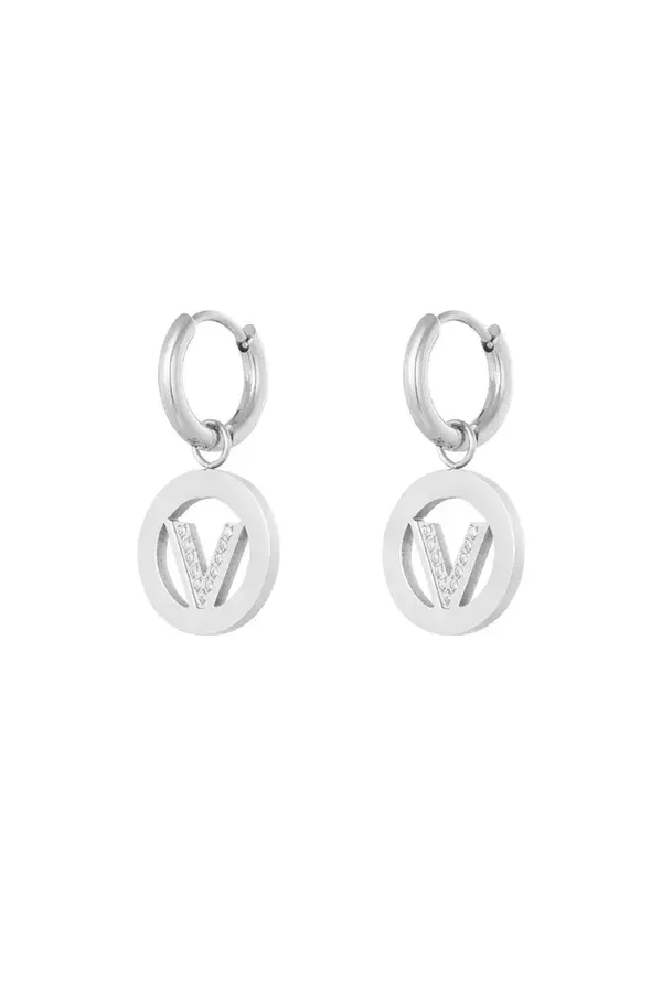 Oorbel V zilver