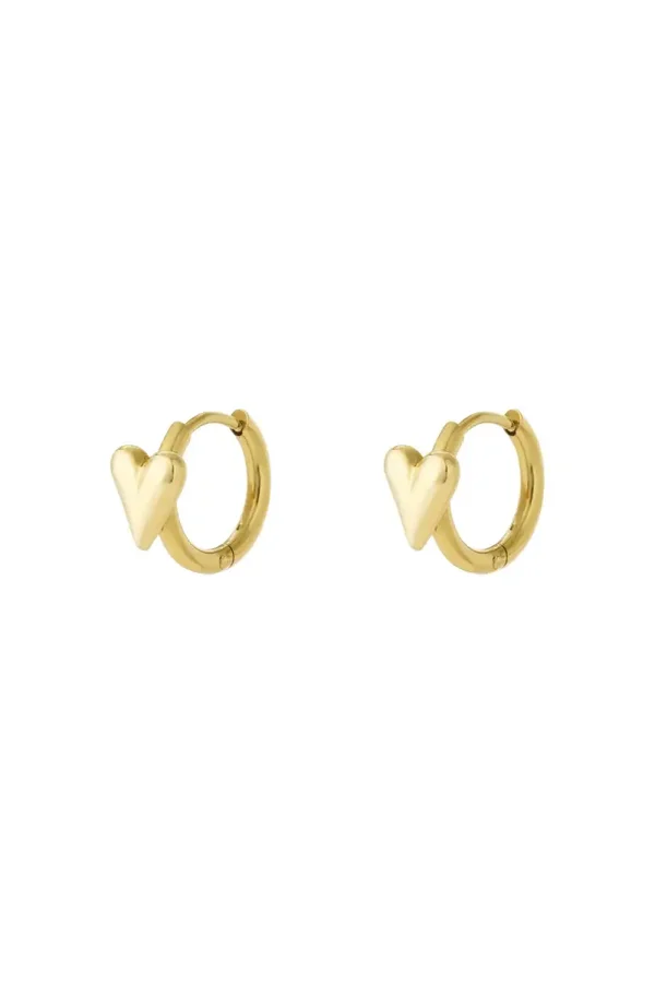 Oorbel mini hart goud