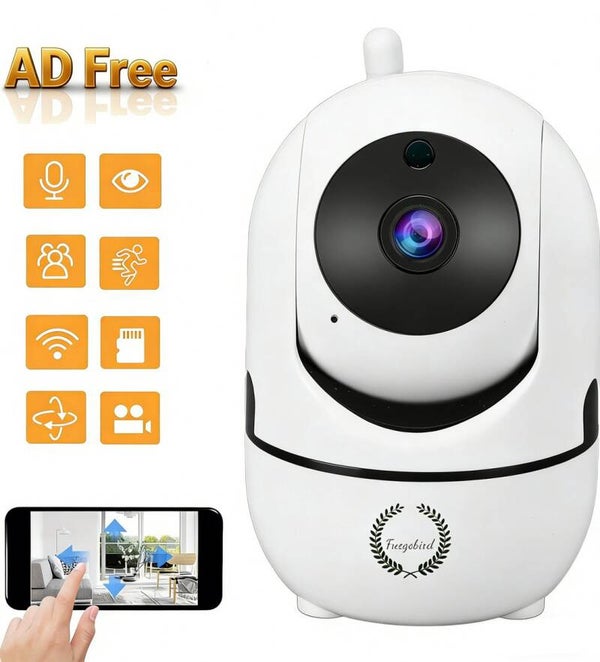 Fuegobird Indoor IP Camera - 1080P - PTZ Beveiligingscamera - Reclamevrije App (Ad-Free) - 355° Draaibaar - Huisdiercamera - Baby camera - Tweeweg Audio - Bewegingsdetectie - Compatibel met 2.4G/5G WIFI - Wit