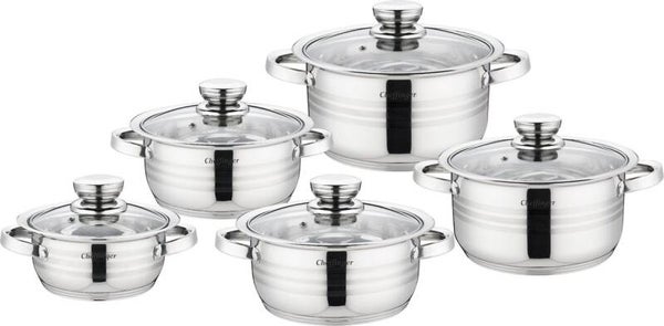 Cheffinger Home 10-delige RVS Pannenset