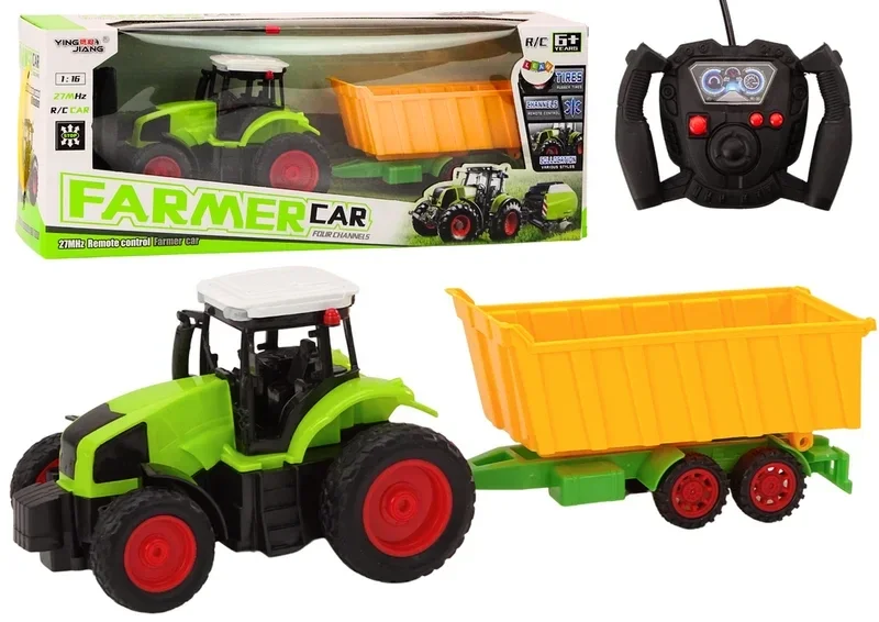 Tractor met aanhanger afstandsbediening RC 1:16 afstandsbediening groen