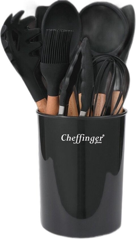 Cheffinger Keukengerei Set met Houder - 12-delig - verschillende kleuren beschikbaar