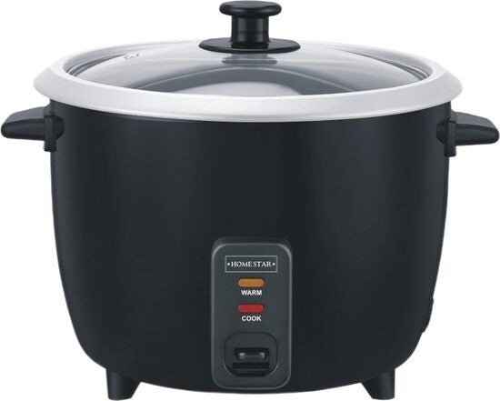 HomeStar Rijstkoker - 2.8 Liter - Uitneembare Binnenpan en Warmhoudfunctie - Zwart
