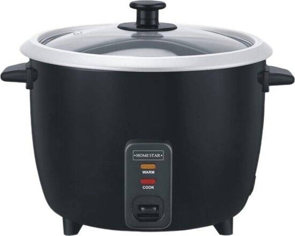 HomeStar Rijstkoker - 2.8 Liter - Uitneembare Binnenpan en Warmhoudfunctie - Zwart